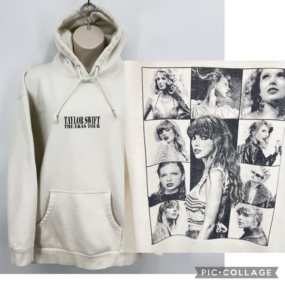 Taylor Swift The Eras Tour Hoodie Sweatshirt Cream Beige Off White Size 3XL - Picture 1 of 8